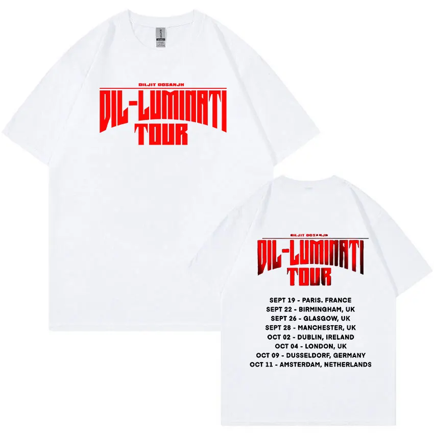 Футболка Diljit Dosanjh Dil-Luminati Tour 2024 с принтом для мужчин и женщин винтажная Модная