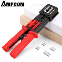 ampcom cat6 pass thru crimp tool network cable wires cutter jacket stripper cords cutting knife rj45 rj1112 modular tool kit