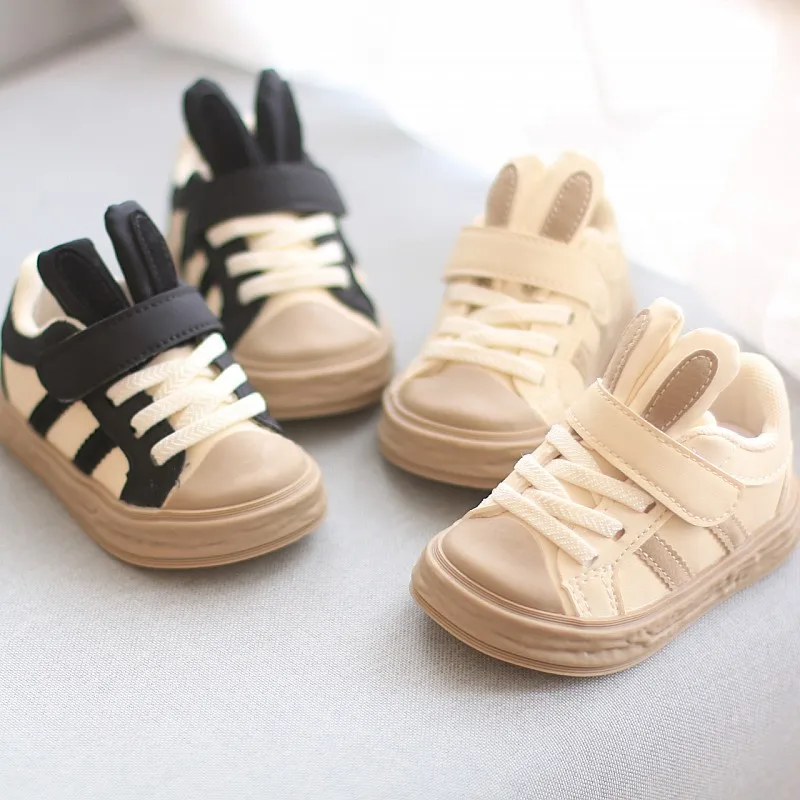 

0 to 4 Year Old Bunny Baby Walking Shoes Toddler Girl Stripes Sneakers Rabbit Ears Shoes for Girl Kids Child Casual Shoes G07123