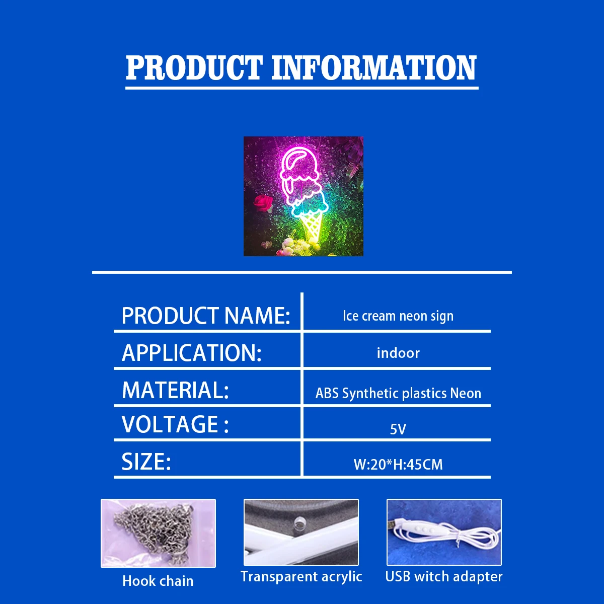 Неоновые вывески с мороженым буквы магазины персонализированные светодиодные