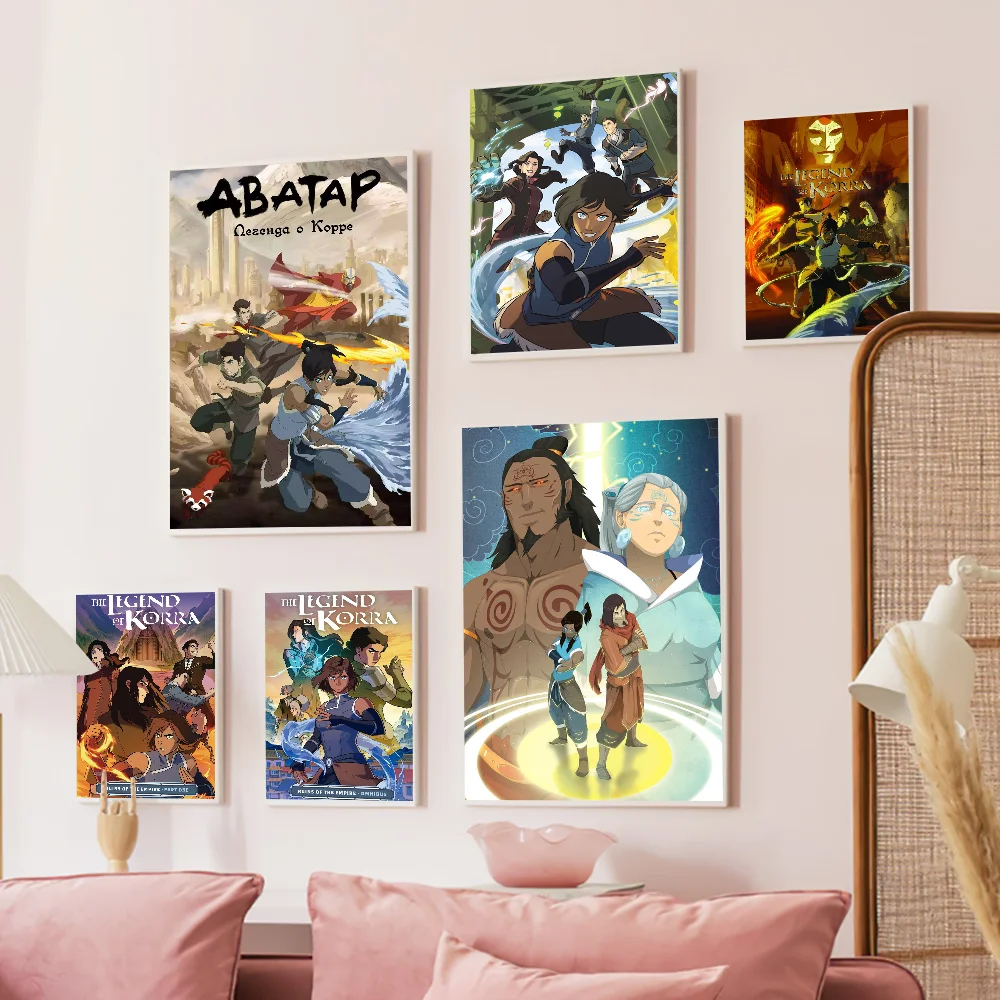 Cartoon Avatar The Legend Korra Whitepaper Poster Waterproof Paper Sticker Coffee House Bar Aesthetic Art Wall Painting
