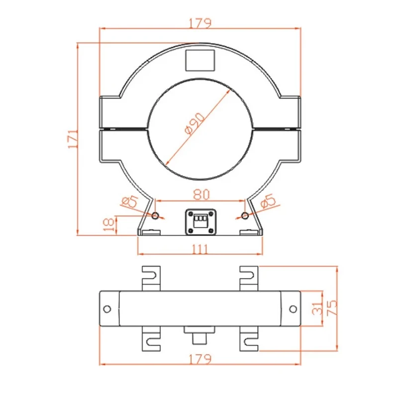 ETCR090KU Датчик утечки переменного тока с разделенным сердечником