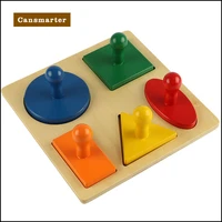baby toys montessori wooden 5 round building blocks learning educational shape colorful math board puzzle game toys for children