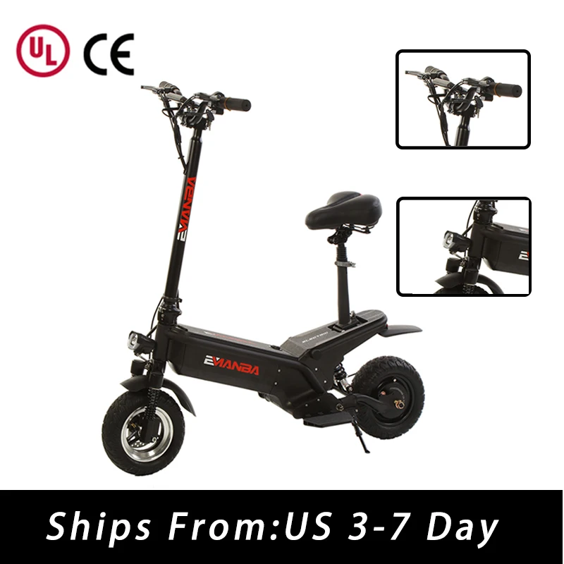 Мощный электрический скутер 45 км/ч портативный моторный колесный мотоцикл