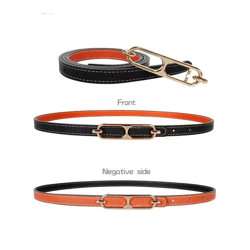 

Double-sided use of women's leather belt decorated ins fashion jeans wild student trend luxury design top quality brand