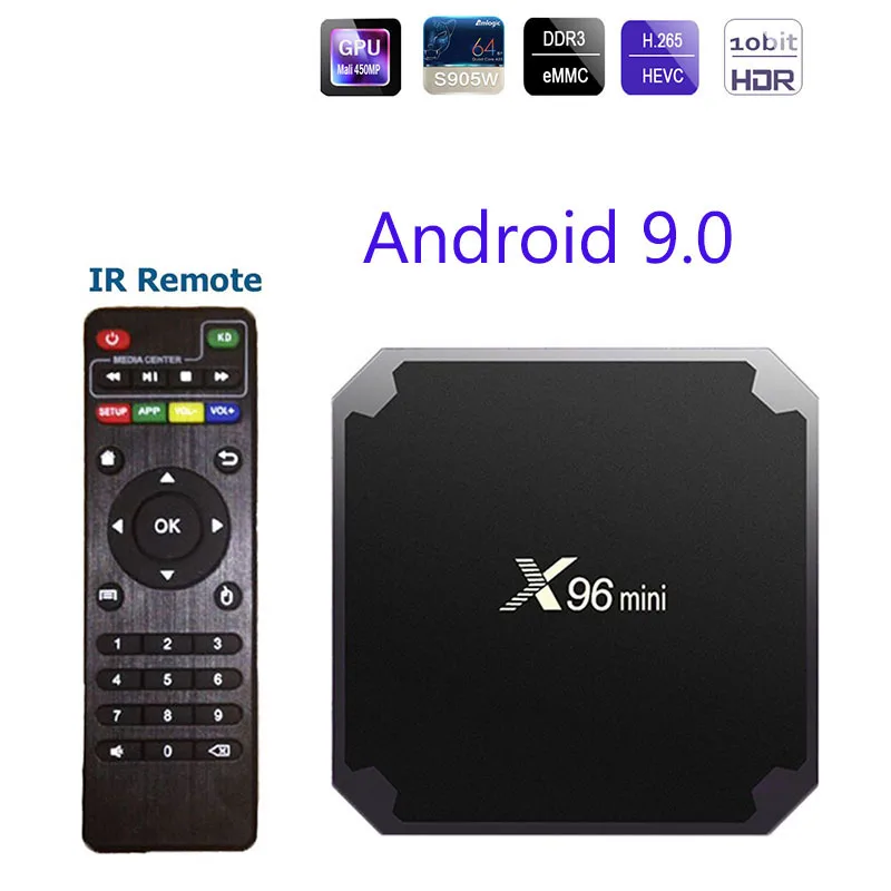 

ТВ-приставка X96mini S905W на Android 9,0, четыре ядра, 2,4 ГГц, Wi-Fi