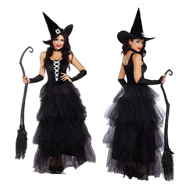 

Cosplay Halloween Anime Game 2D COS Witch Dress Nightclub Theme Masquerade Adult Daily Uniform