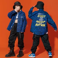 teenage hip hop dancing clothing outfits print shirt tops streetwear cargo pants for girls boys jazz dance wear costume clothes