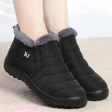 Women Boots Slip On Winter Shoes For Women Waterproof Ankle Boots Winter Boots Female Snow Botines 2023 Black Botas Femininas 