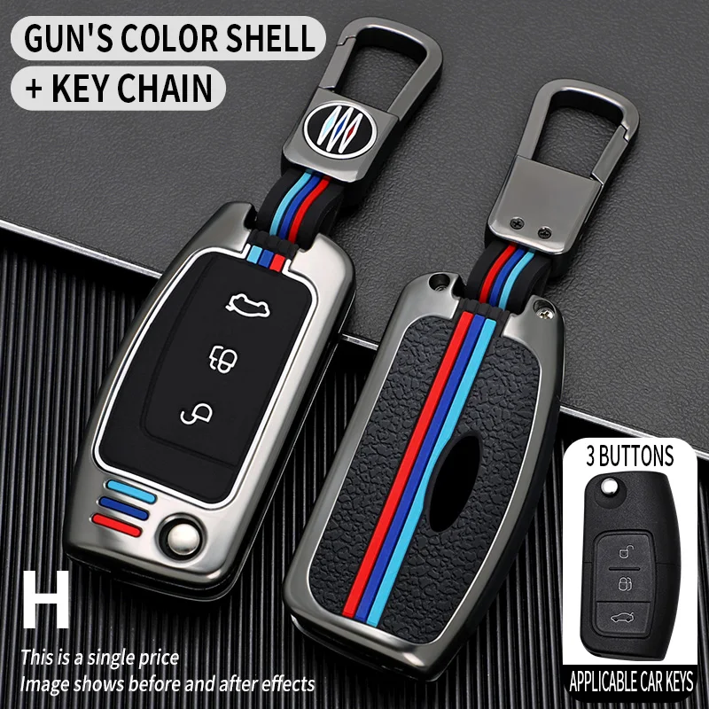 

Zinc Alloy 3 Button Car Key Case Cover Fob Shell for Ford Focus 2 MK2 Fiesta Mondeo Galaxy Falcon Territory Ecosport