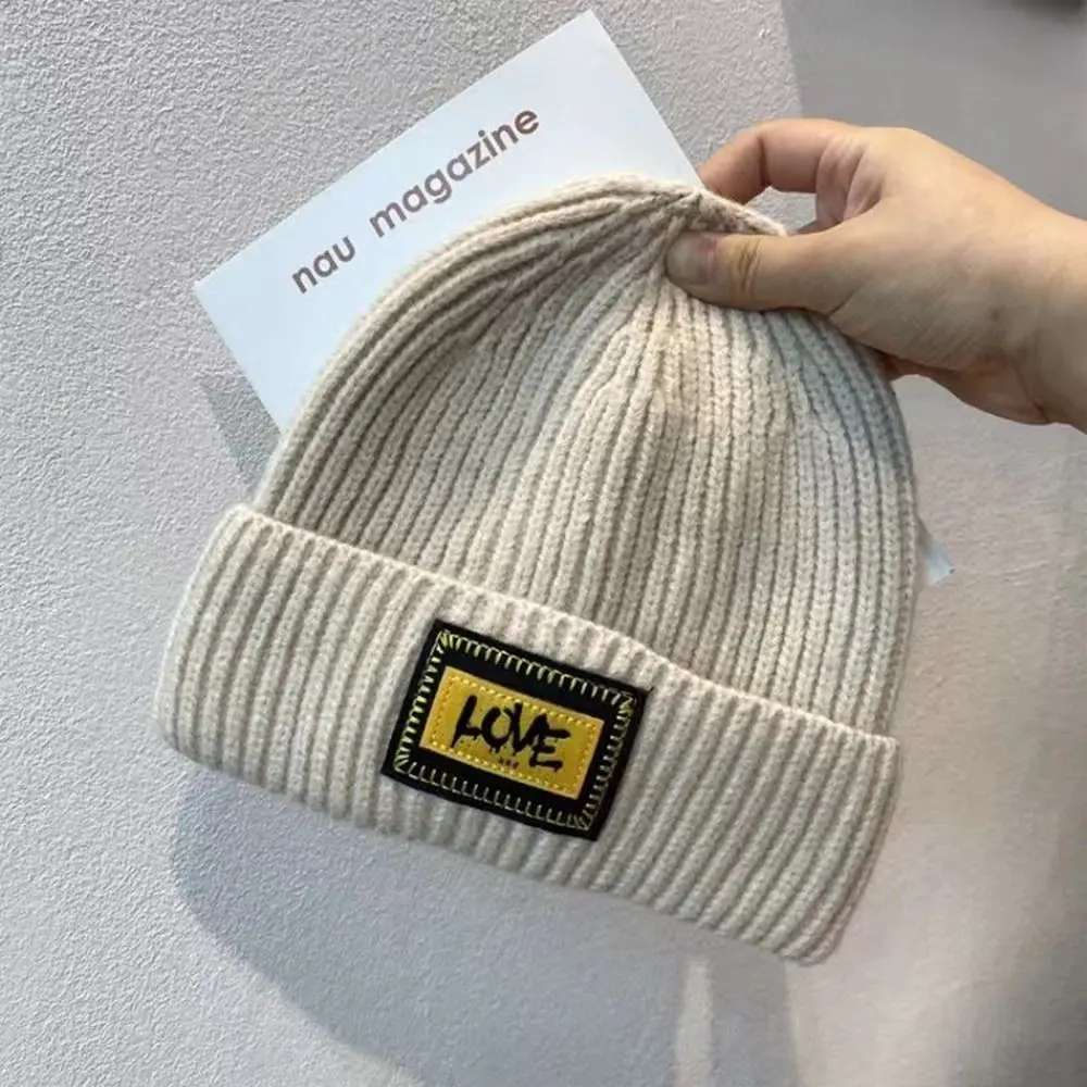 Детская вязаная шапка с узором Любовное письмо крючком толстая зимне-осенняя