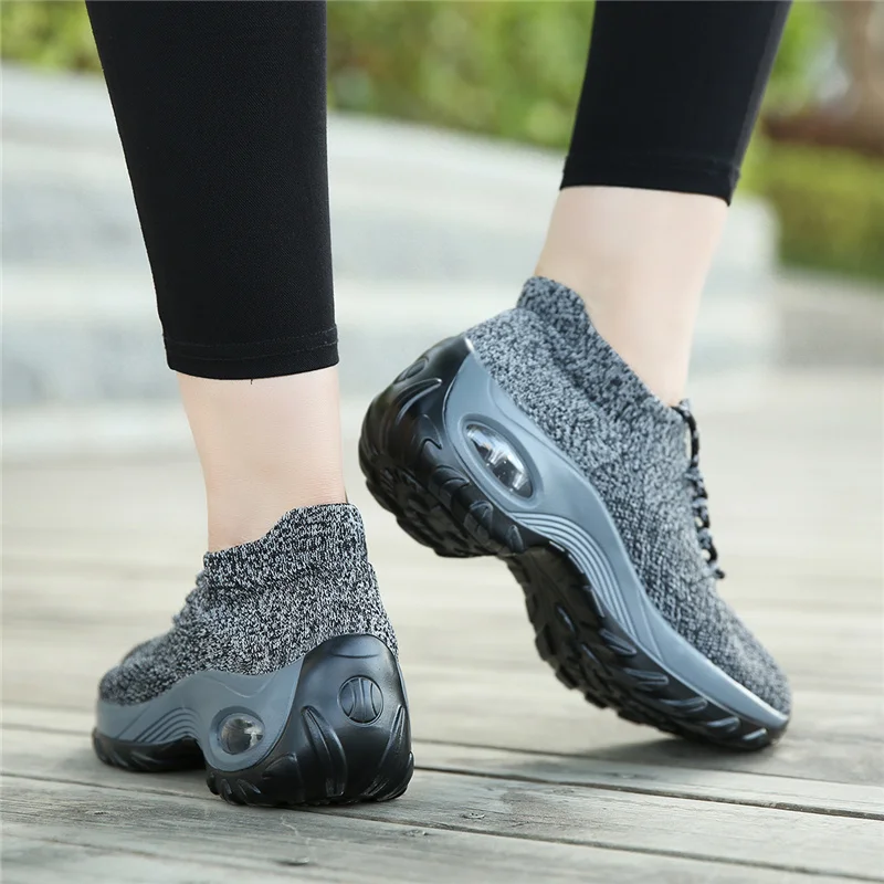 Women's Casual Walking Shoes Chunky Sneakers Platform Fashion Knited Casual Loafers 7colors Size 35-42