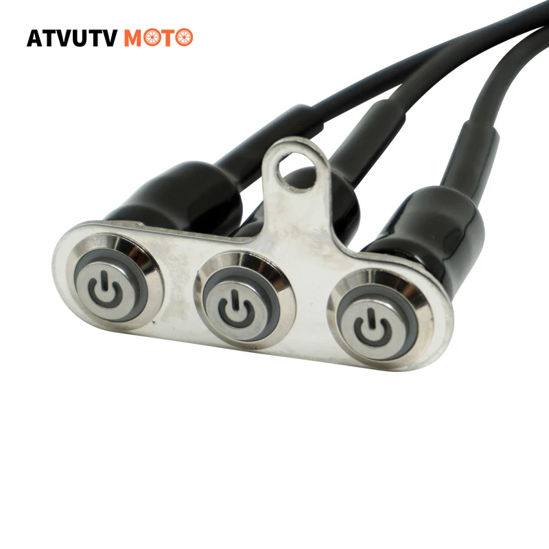 

Motorcycle Switches Headlight Hazard Brake Fog Light Start Kill ON-OFF Control Switch With LED Light Self-lock Self-reset