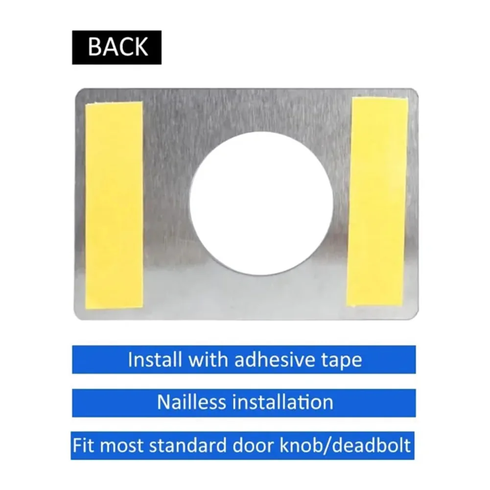 

Brand New Doors Lock Plate Tools Universal With Tape 2Pcs Ball Lock Deadbolt Repair Rounded Corners Rust Resistant