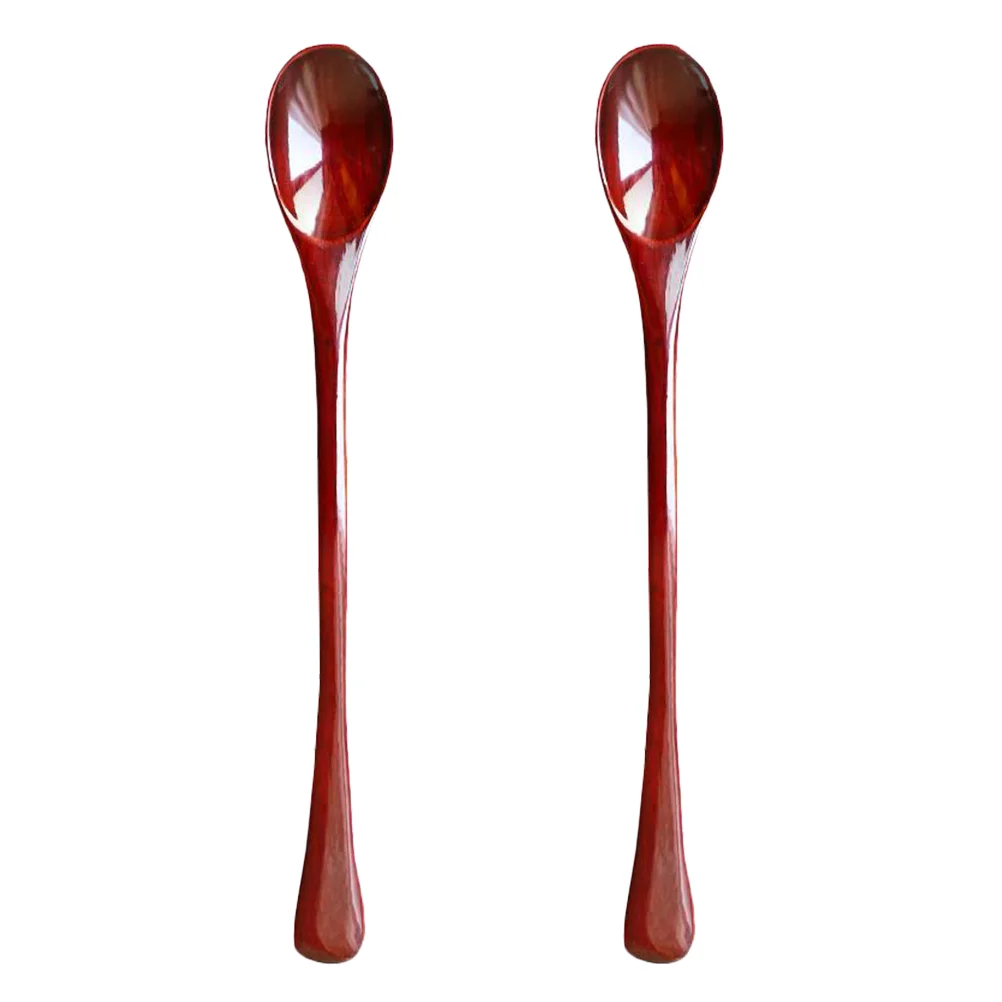 

2pcs Handle Wooden Spoon Stir Stick Stirrer, Scoop for Kitchen Home Honey