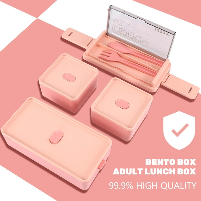 Набор Bento Box ланч-бокс для взрослых 47 35 унций с 3 отделениями контейнеры