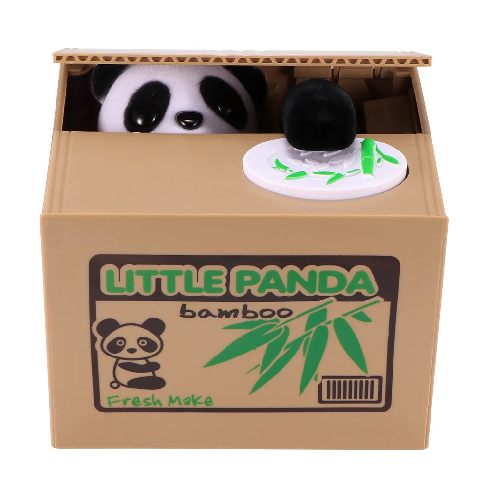

Automated Panda Cat Steal Coin Bank Money Saving Box Electronic Money Boxes Piggy Banks Kids Gift Home Decor Cute