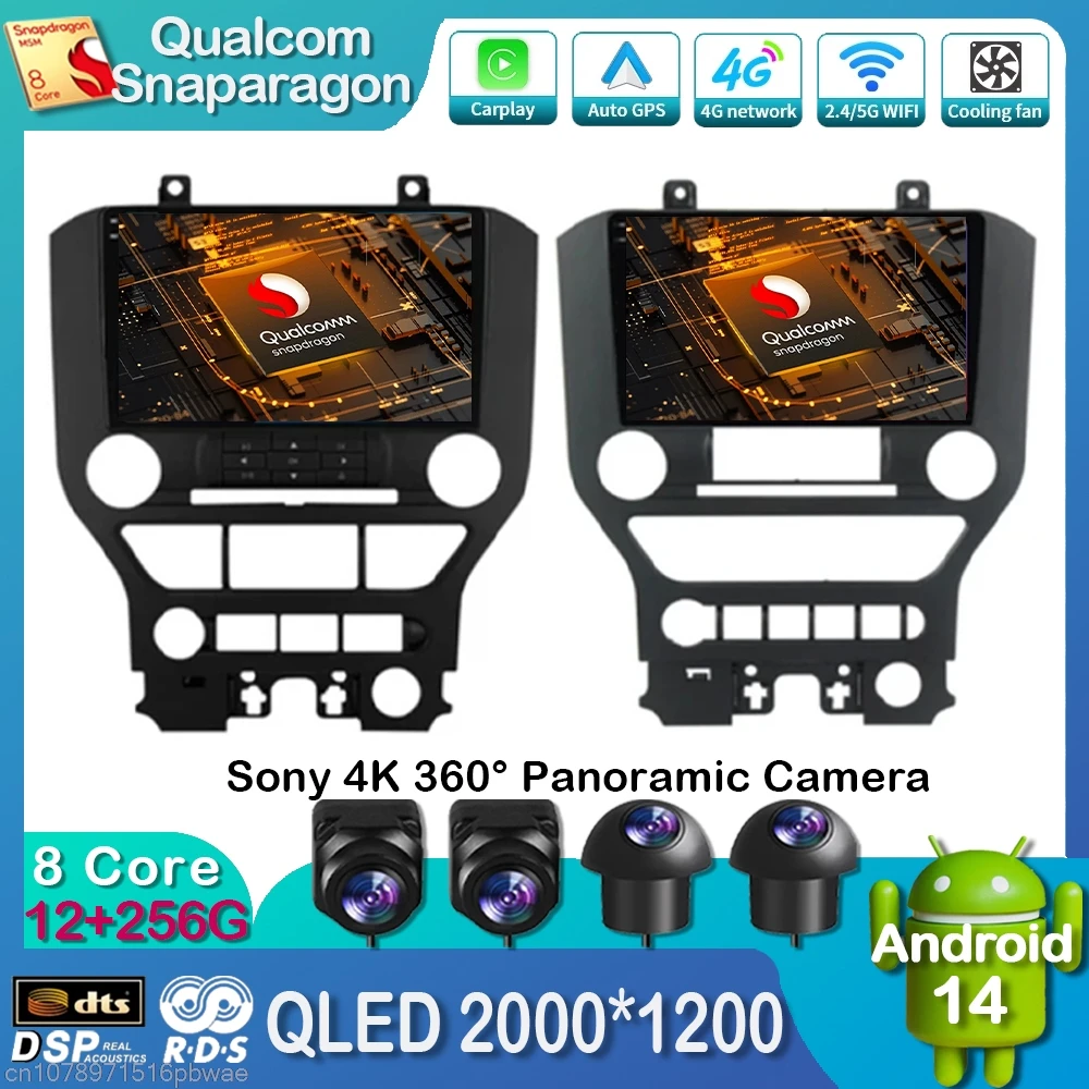 Автомобильное радио Android 14 для Ford Mustang S550 2014-2021 Мультимедийный видеоплеер