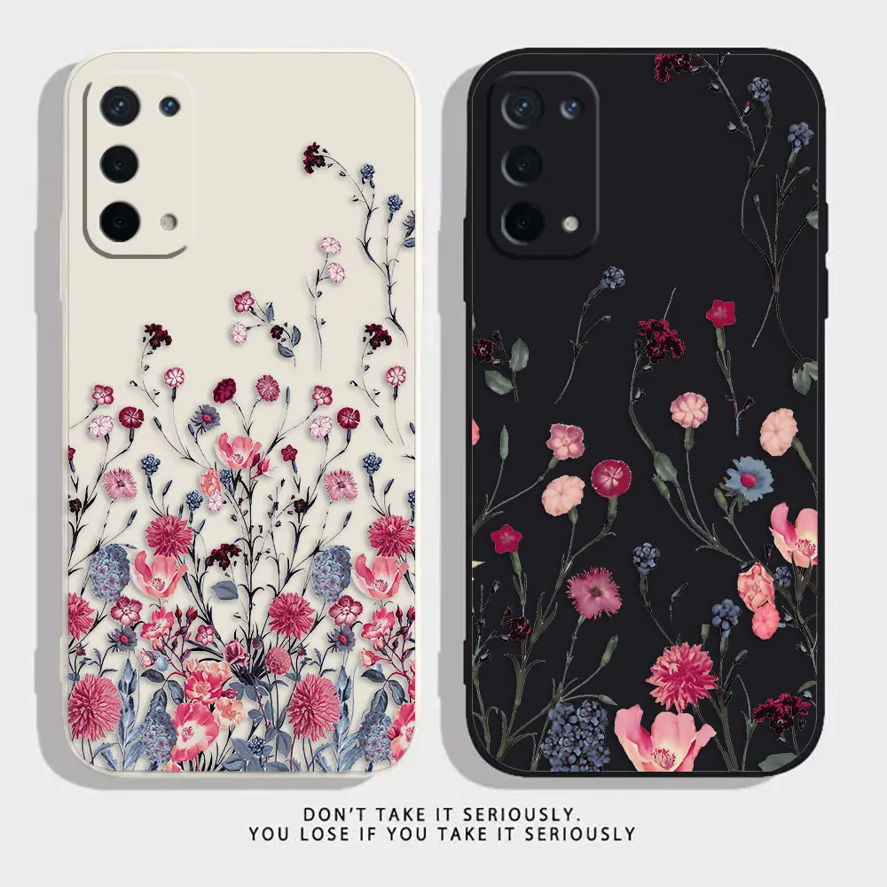 

Leaves Flower Plants Phone Case For OPPO A52 A54 A55 A57 A59 A72 A73 AA74 A91 A93 A92S A93S A94 A95 A96 A97 4G 5G A15 Case Funda
