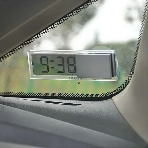 Цифровые Автомобильные электронные мини-часы, высококачественные Прочные прозрачные часы с ЖК-дисплеем и присоской, универсальное украшение