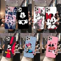 cute cartoon mouse mickey and minnie phone case for iphone 13 12 11 pro mini xs max 8 7 plus x se 2020 xr cover