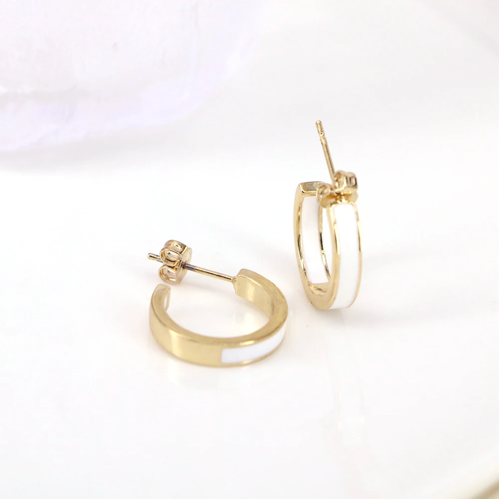 

5Pairs, Candy Color Metal Earrings Enamel Stud Earrings for Women C Earrings Fashion Gold Jewelry Gifts