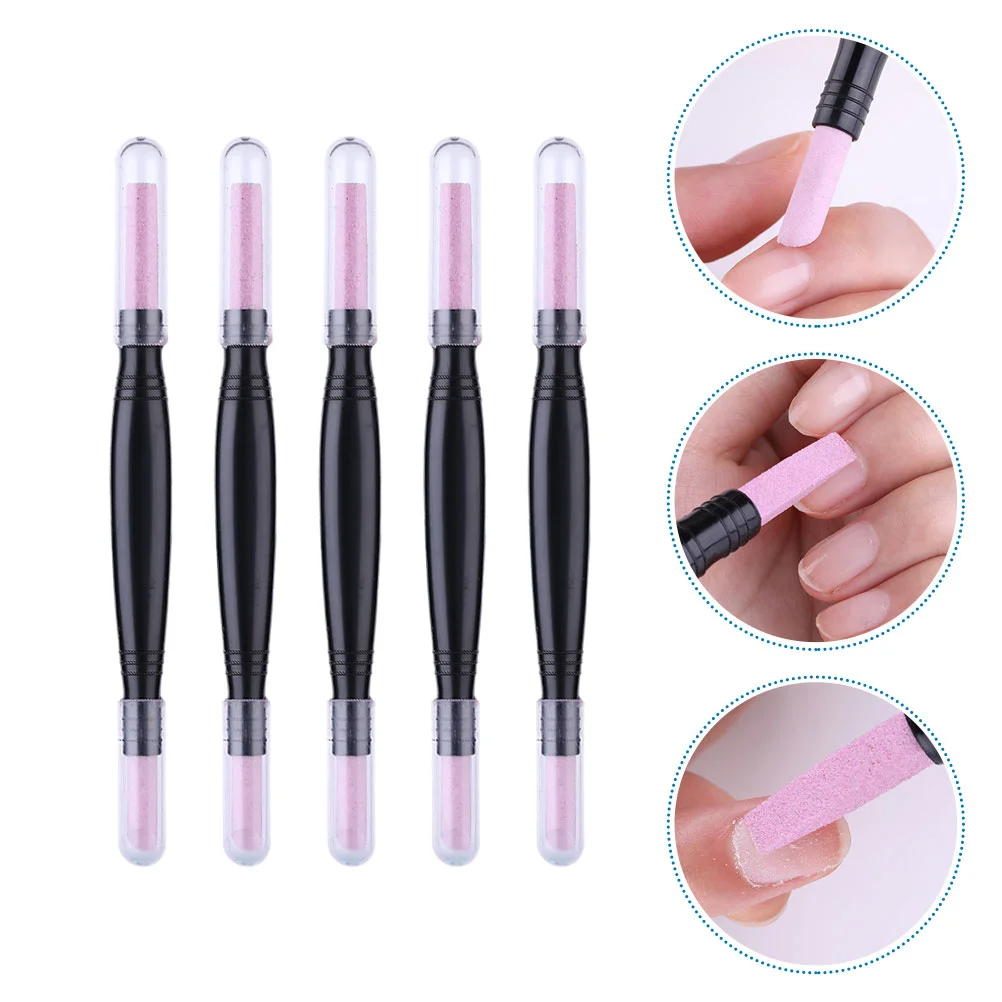 

5 Pcs Nail Quartz Pen Grinder Shop Supplies Grinding Polisher Nails Stick Plastic Buffer Pedicure Block File