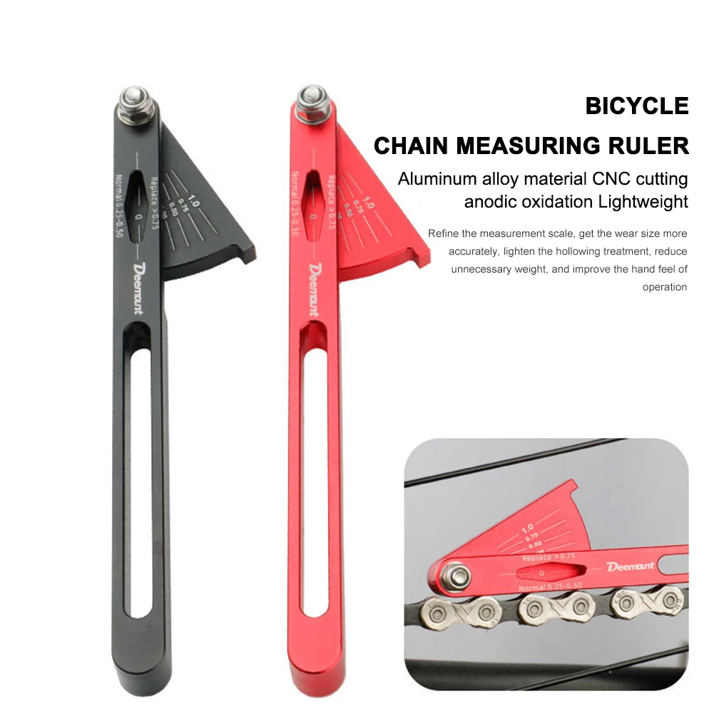

Mountain Bike Chain Measuring Ruler Stretch Detection Caliper Tool Wear Indicator Repair Tool Chains Links Checker Gauge