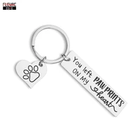 cute key chain memorial gift jewelry loss of pet made memorial pet dog cat diy crafts you left paw prints on my hearts