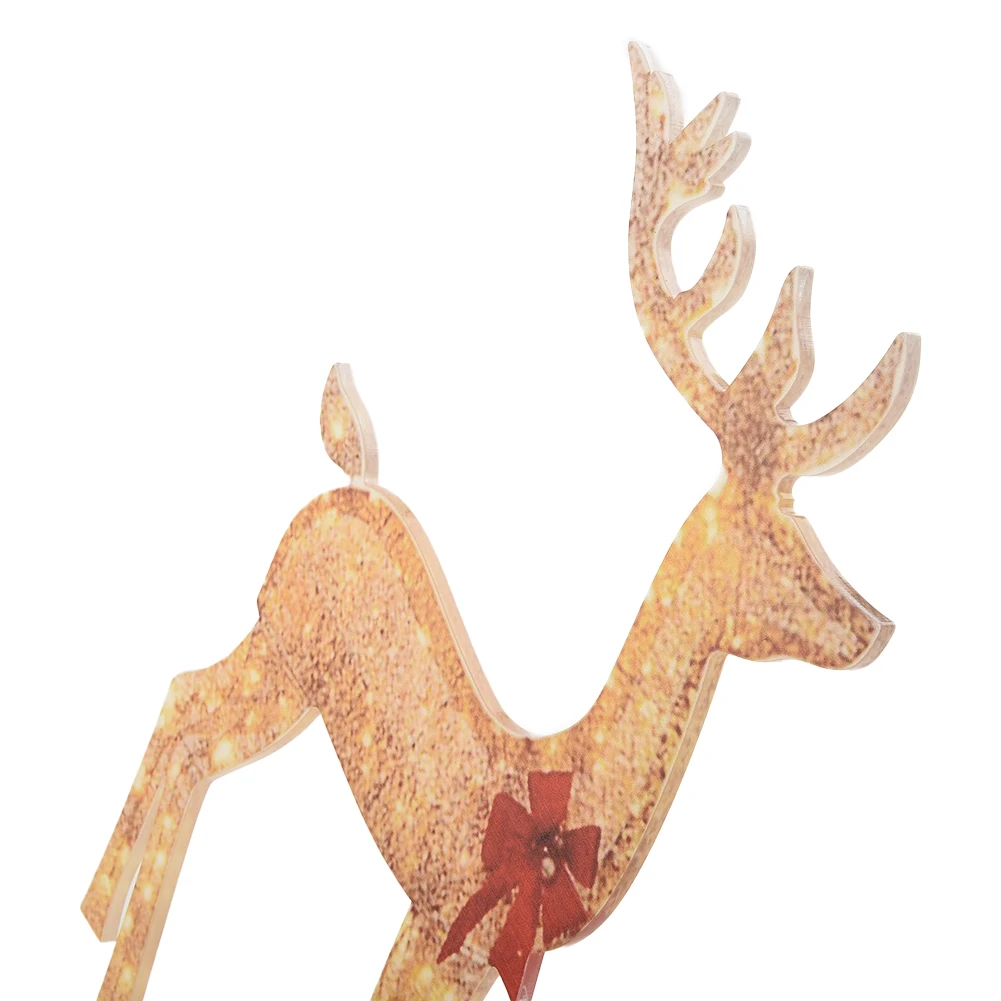 

Christmas Pendant Drop Ornaments Deer Lighting Reindeer Decorations Illuminated Deer With Red Bows Holiday Festive Party Supplie