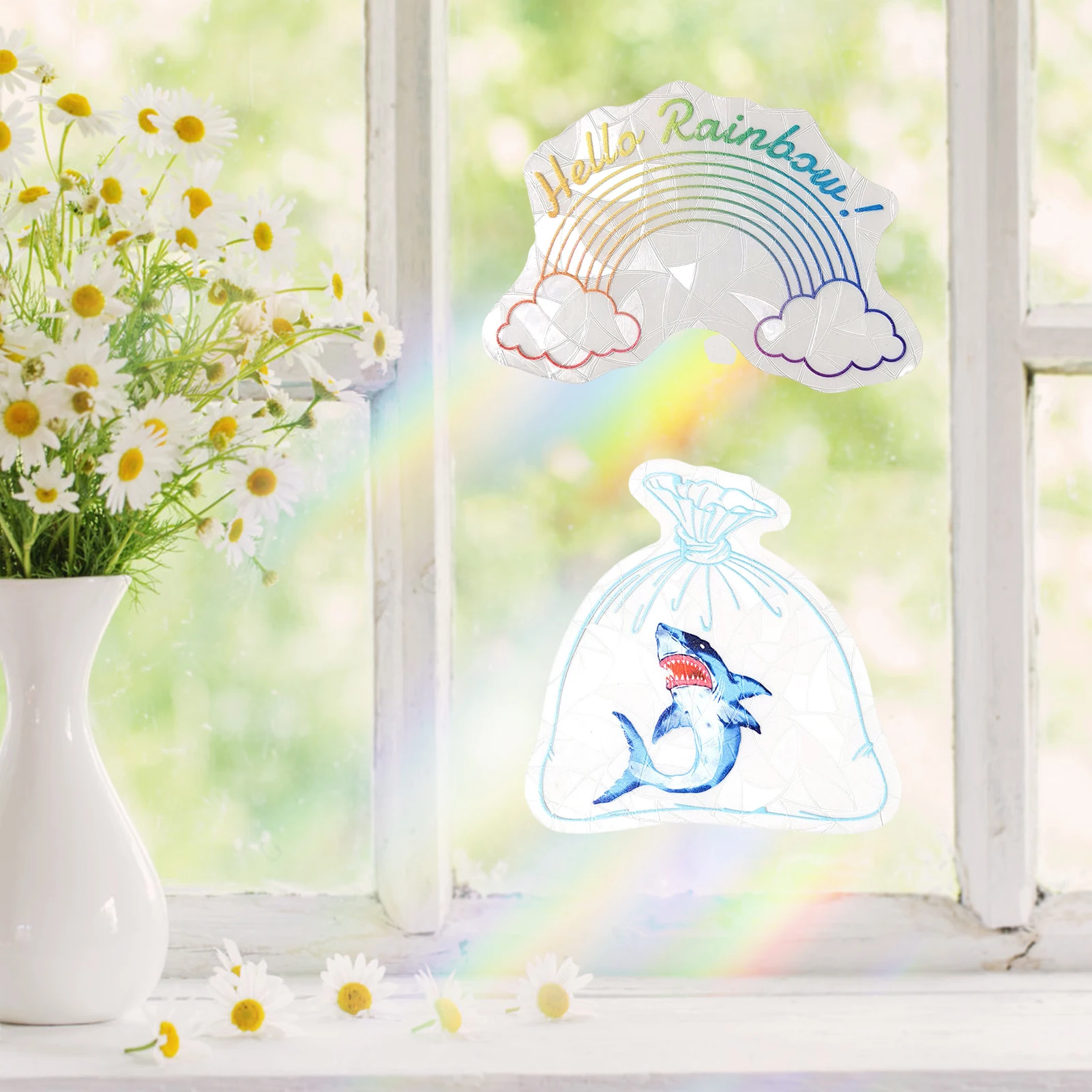 

Sun Catcher Wall Stickers Rainbow Window Mirror Sticker Static Cling Window Clings for Home Bedroom Decoration Rainbow Maker