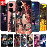 anime demon slayer phone case for huawei p50 p40 p30 p20 10 9 8 lite e pro plus black etui coque painting hoesjes comic fas