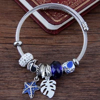 2022 new stainless steel fashion bracelet jewelry diy string pearl starfish pentagram pendant leaf bracelets for women