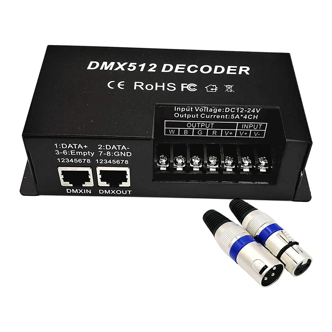 

4-канальный декодер DMX, RGBW PWM DMX512, драйвер диммера RGBW, Светодиодная лента, фотоконтроллер на входе 12-24 В постоянного тока
