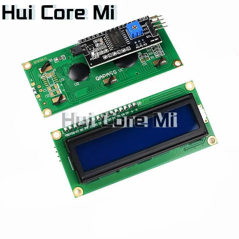 ЖК-дисплей 1602 1602 Модуль ЖКД синий/желто-зеленый экран 16x 2-символьный жк-дисплей PCF8574T PCF8574 IIC I2C интерфейс 5V для arduino ЖК-дисплей 1602 1602 Модуль ЖКД синий/желто-зеленый экран 16x 2-символьный жк-дисплей PCF8574T PCF8574 IIC I2C интерфейс 5V для arduino