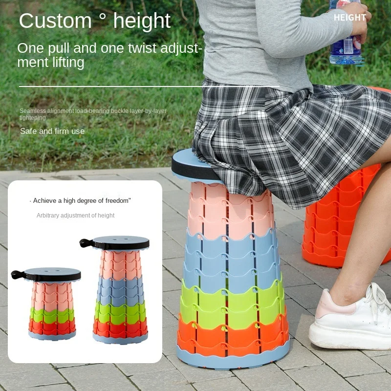 

Outdoor Furniture Retractable Stool Chairs Portable Stool Lounge Folding Chair Camping Stool Foldable Convenient Fishing Chair