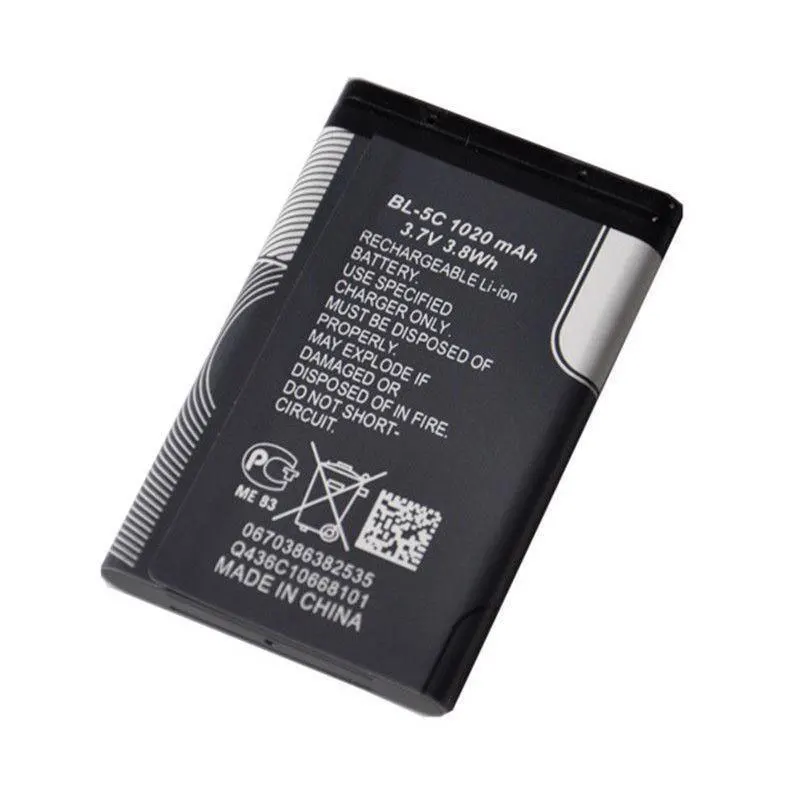 new bl 5c 1020mah mobile phone battery for nokia bl 5c 1100 6230 6600 1108 1112 1200 n70 n91 n gage replacement battery free global shipping
