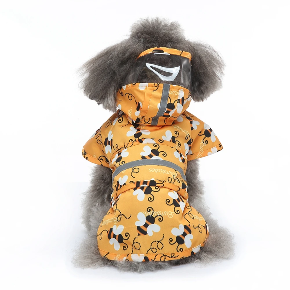 Small Large Dogs Reflective Rain Coat Duck Print Jacket Dog Outdoor Clothes Breathable Puppy Clothes