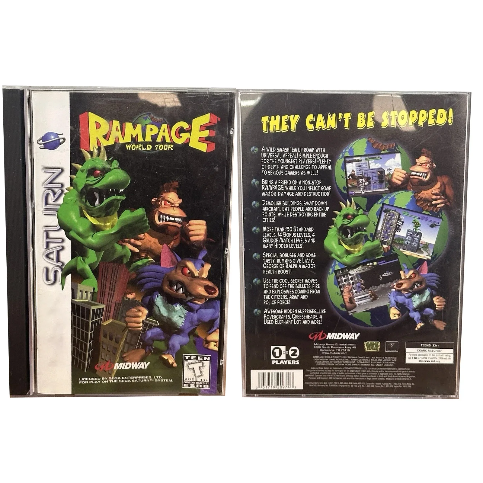 Игра Saturn Copy Disc Game Rampage World Tour для консоли SS, оптический привод, ретро-видеоигра с прямым чтением (art.: 3920d80e512be) - 3920d80e512be