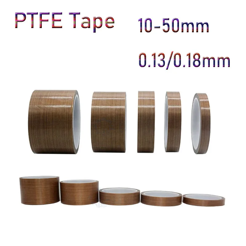 

PTFE Tape 0.13/0.18mm 300 Degree High Temperature Resistance Adhesive Tape Cloth Heat Insulation Sealing Machine 1Roll/10M