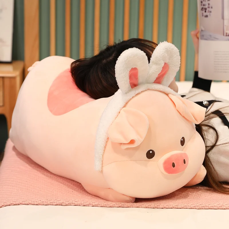 

New Kawaii Fat Pig Plush Toy Stuffed Soft Plushie Pink Piggy Nap Sleep Pillow Sofa Cushion Kids Toy Girls Birthday Gift Decor