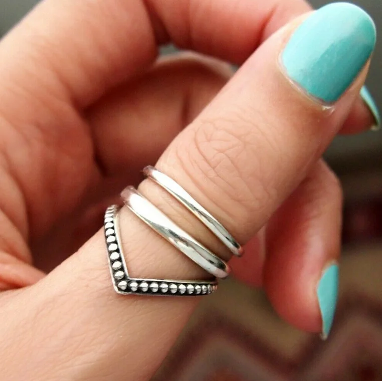 

ANGLANG New Punk Adjustable Rings for Women Silver Colour Dance Party Finger Ring Special Girl Gifts