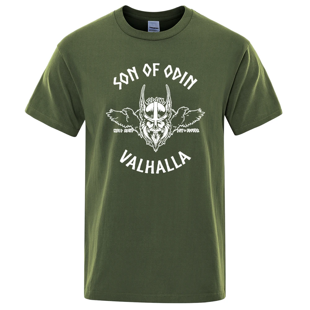 

New Son Of Odin Valhalla T Shirt Gott Vikings Wikinger Men Black T-Shirt Summer Brand Men's High Quality Tops Hipster Tee Shirt