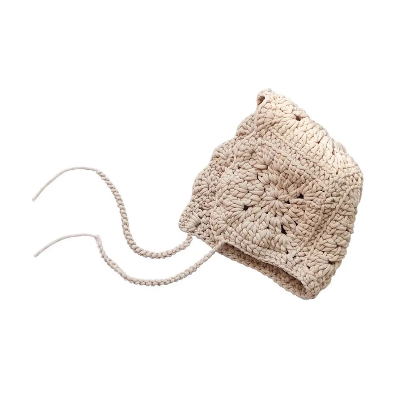 2023 New Hand-knitted Children's Spring and Summer Flower Wool Cap/newborn Ear Cap enlarge