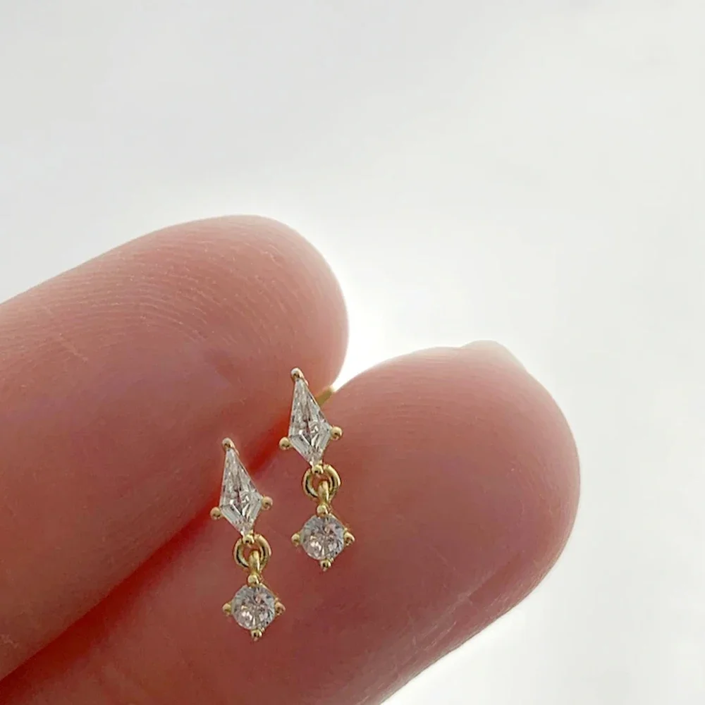 KO из стерлингового серебра 925 восьмиугольные серьги со звездами/каплями воды