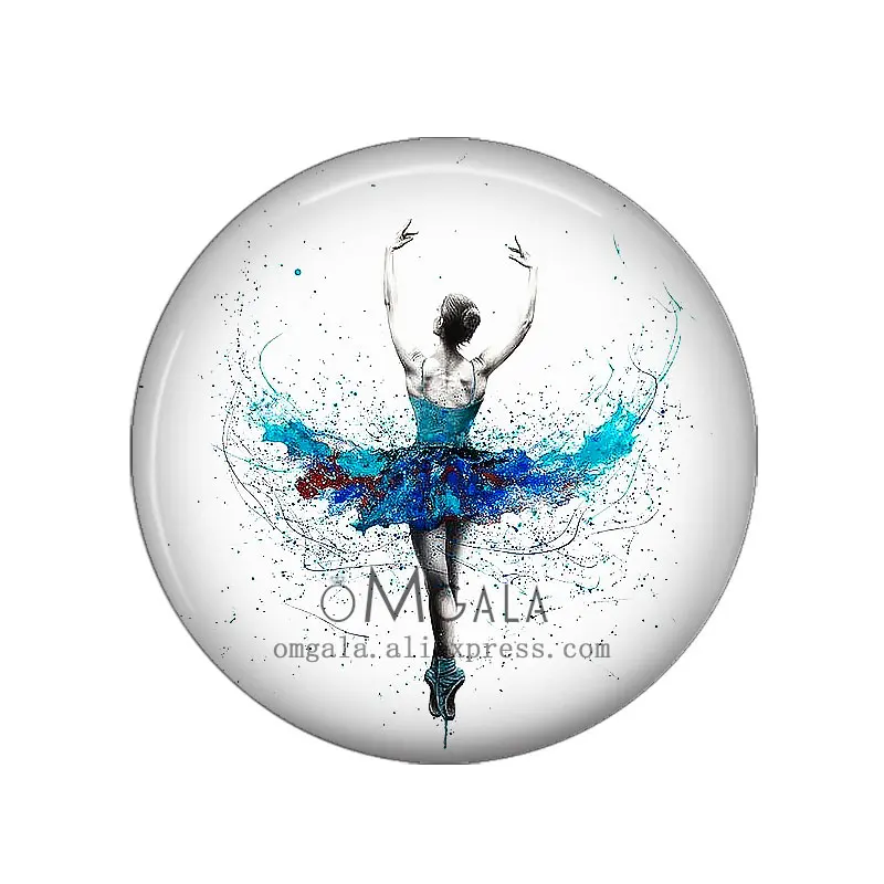 Акварельные танцующие балетки для девочек художественные картины 12 мм/16 мм/18 мм/20