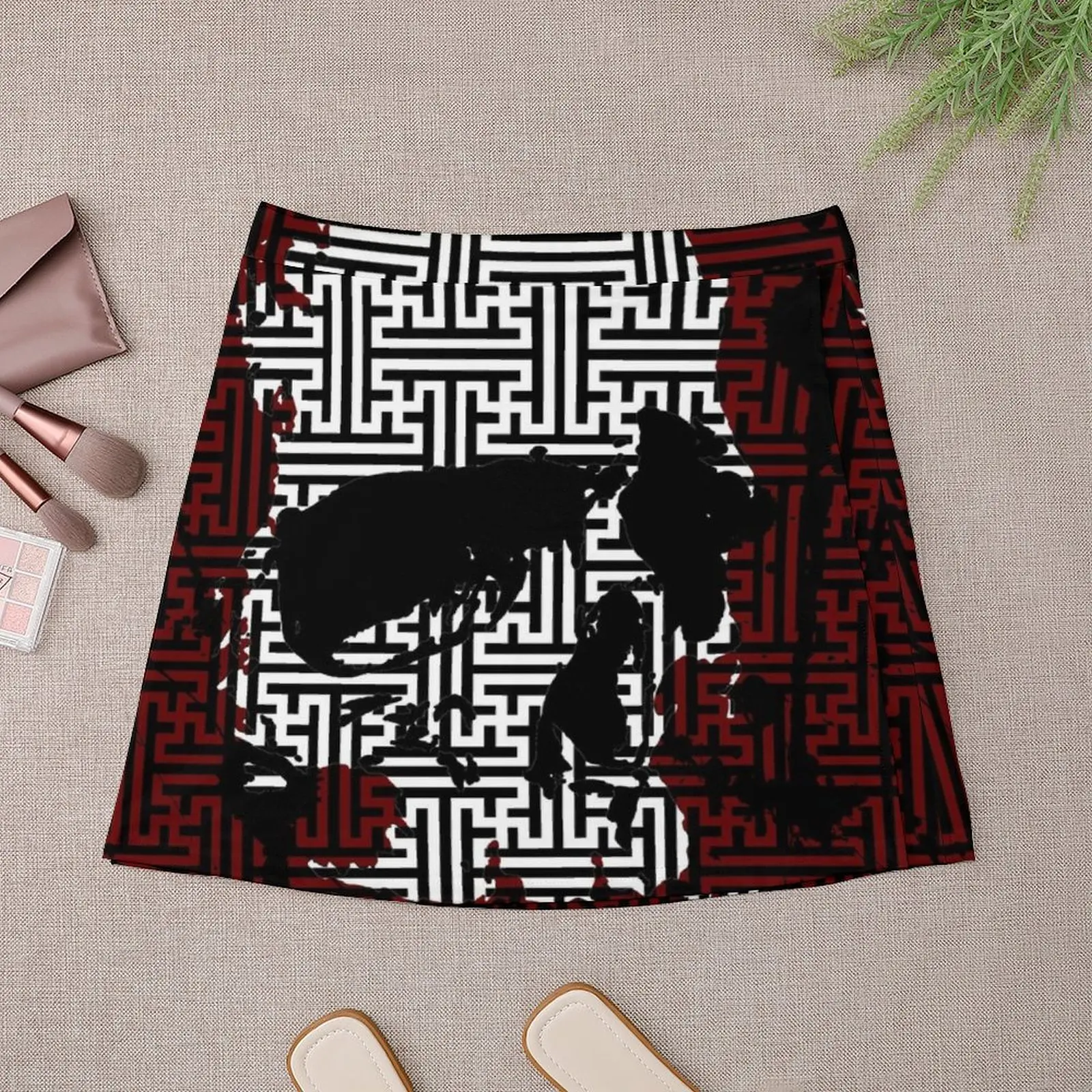 Мини-юбка с черепом sayagata мини-юбка женская юбка атласная одежда