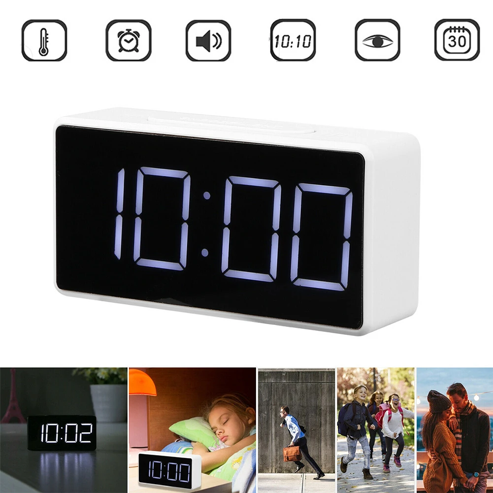 Цифровой будильник для дома и офиса студенческий с отображением температуры