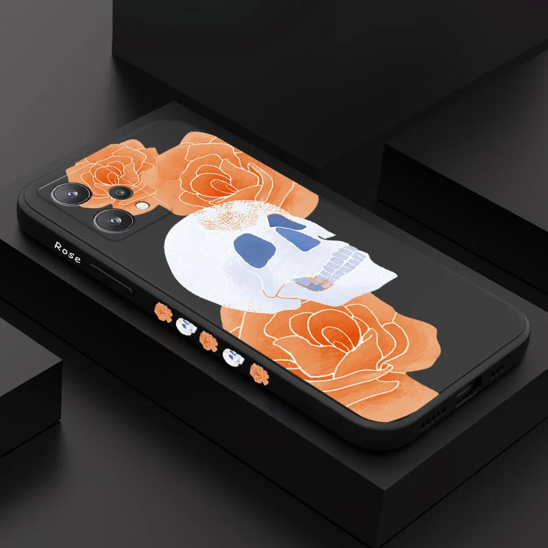 

Skeleton Rose Phone Case For OPPO Realme 10 9 9i 8 8i 7 7i 6 Pro Plus C30 C31 C35 C1 C11 C12 C15 C20 C21Y C25 C25S Cover
