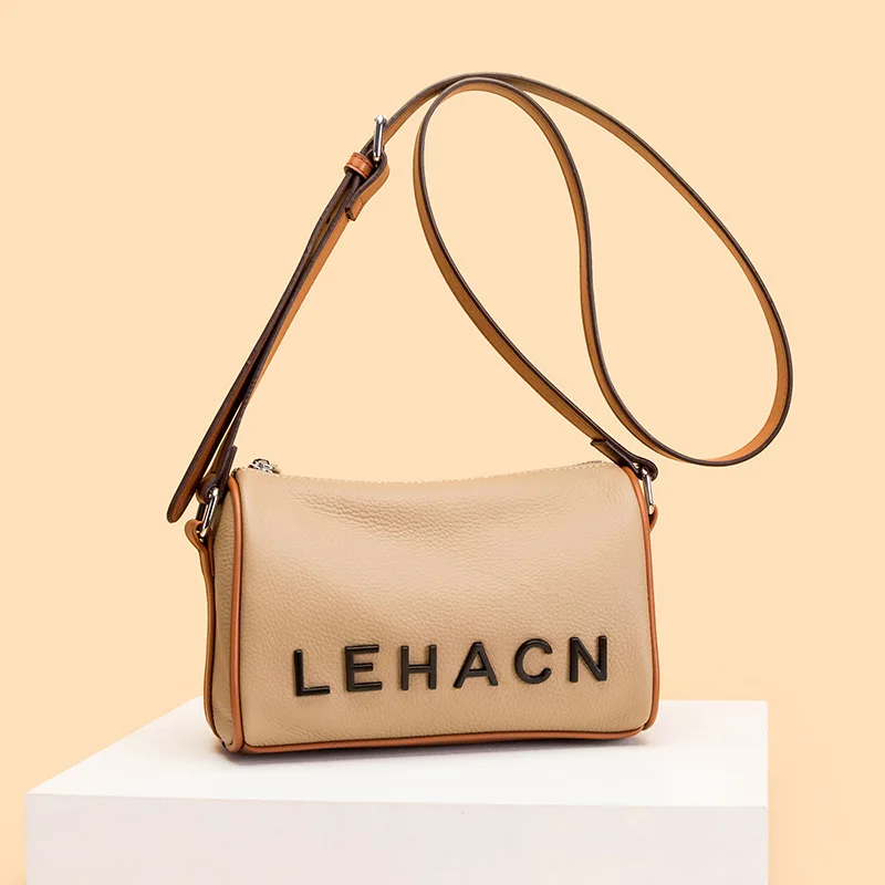 

Fashion Trend Designer Handbags Women'S Genuine Leather Pillow Casual Shoulder Bags For Girl Letter Boston Black Messenger Bag